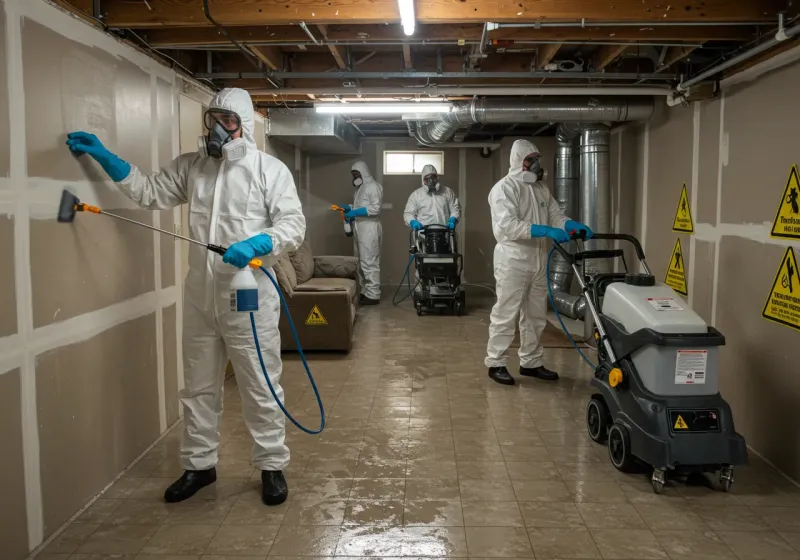 Basement Moisture Removal and Structural Drying process in Twin Lakes, VA